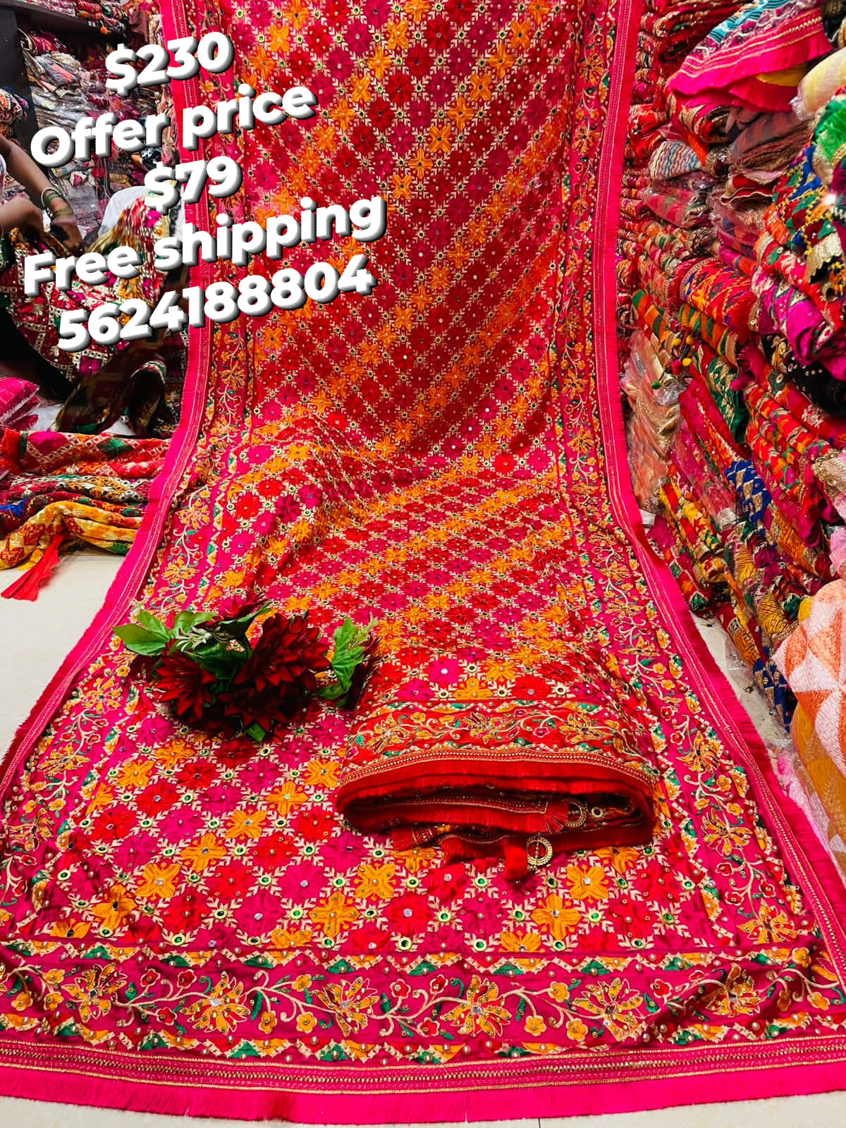 Fulkari Multi bhagh Dupatta Available in affordable price