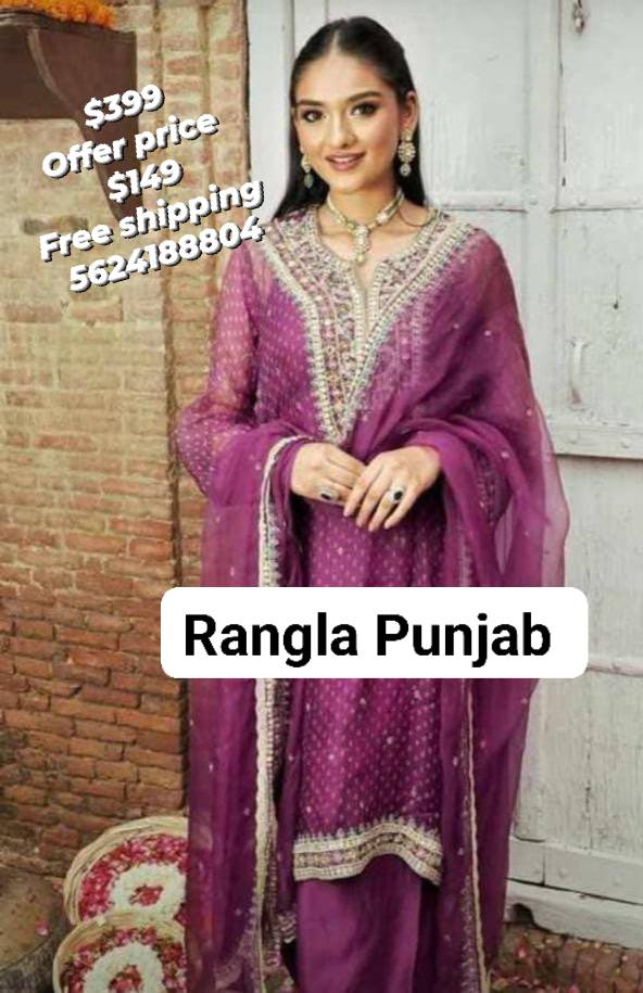 Purple Elegant Banarasi Viscose Organza Suit with Exquisite Handwork