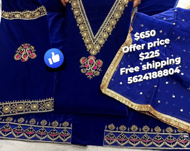 Luxurious Velvet  Suit with Intricate Handwork